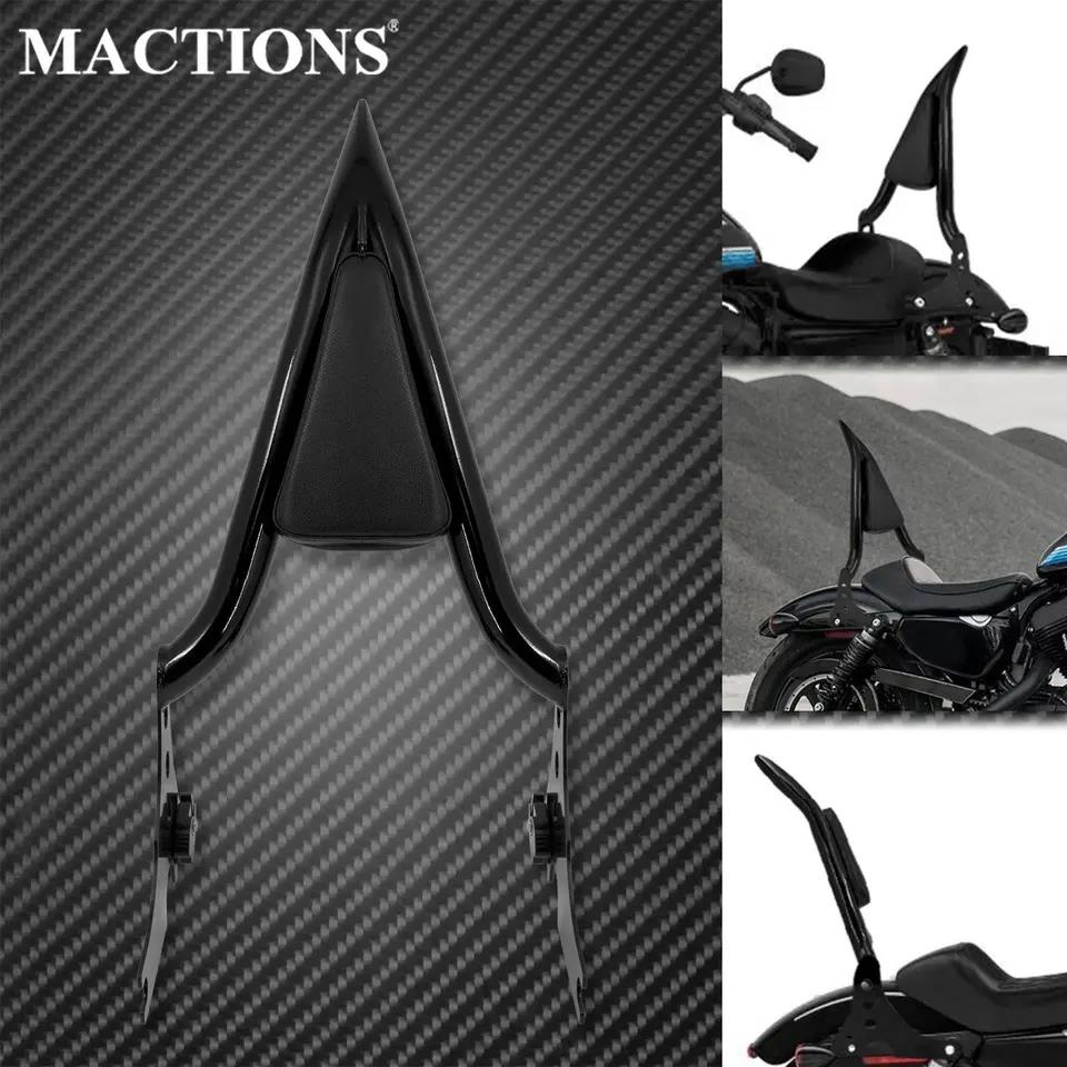 Motorcycle Black Backrest Sissy Bar Passenger Cushion For Harley ...