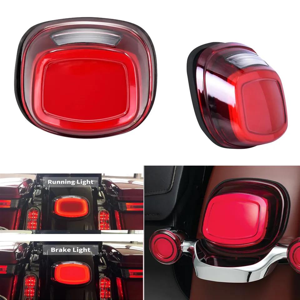 Moto LED Rear Brake Lights Running Indicator Taillight Red Lens For ...