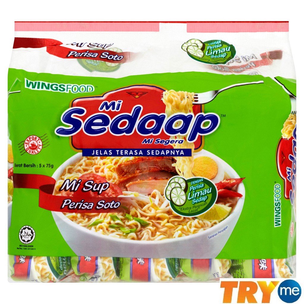 Mi Sedaap Soup Noodle Soto Flavour 5 X 75g Shopee Malaysia