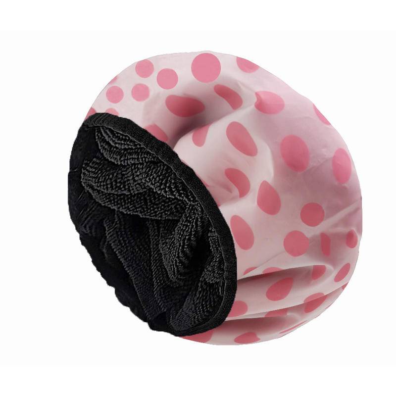 Shower Cap Terry Cloth Lined EVA Exterior Reusable Triple Layer