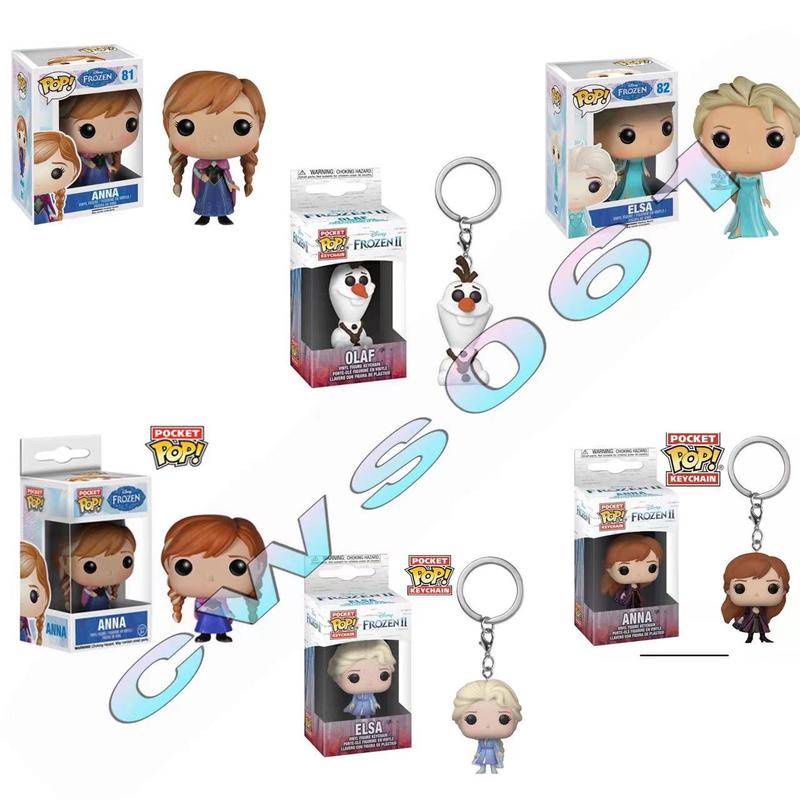 FUNKO POP FrozenⅠ/Ⅱ Princess Anna/Elsa Action Figurines Keyring Toy ...