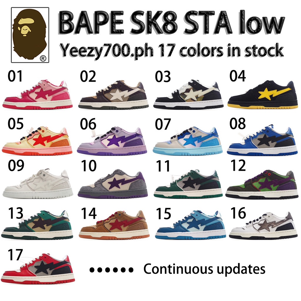 Bape Sk8 Sta low Fashion Style Ua Sneakers Bape Sta Lowcut Mens Casual Shoes Board Shoes Rubber Shoes