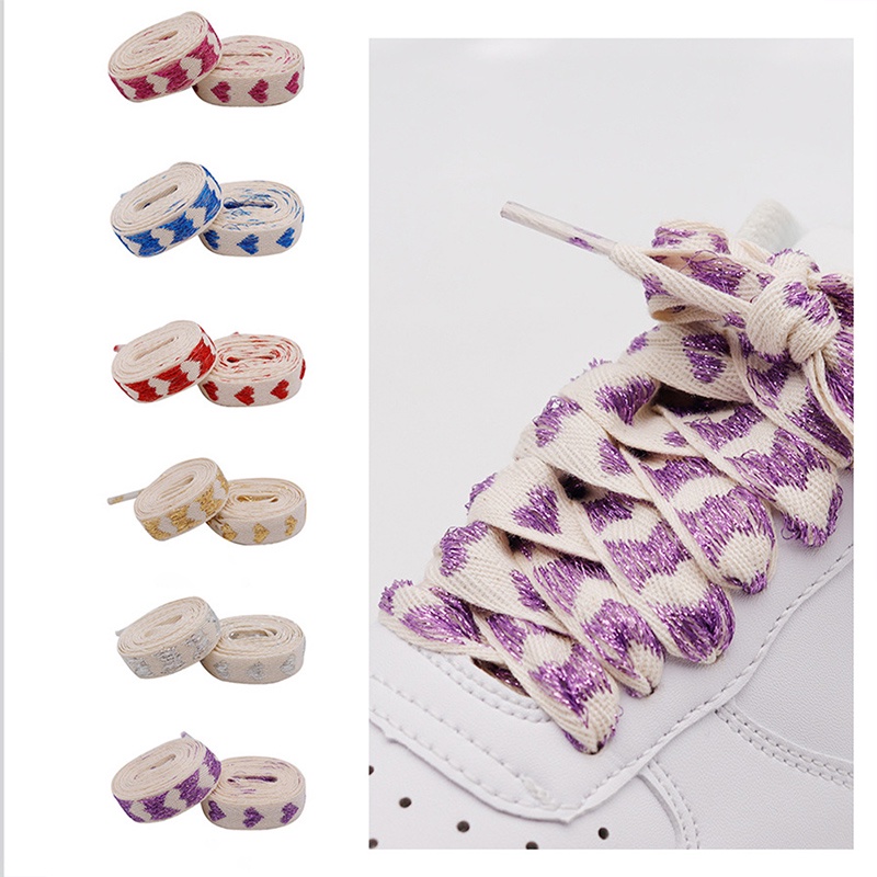 Durable Fashion Metal Wire Heartshaped Pattern Shoelaces Shoe