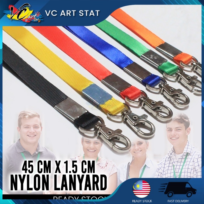 VC Art Nylon Lanyard 15mmx 45cm with Metal Hook Clip Thick Board ...