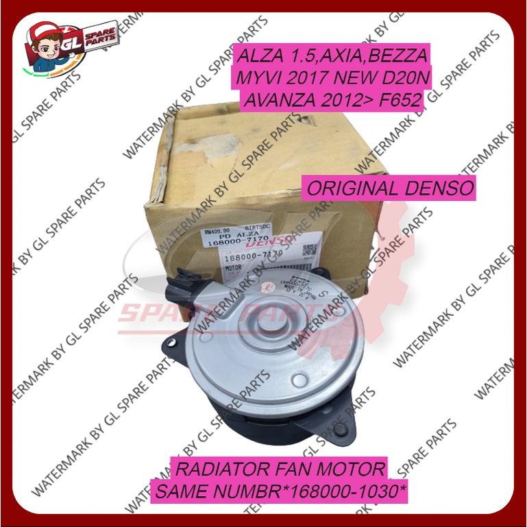 RADIATOR FAN MOTOR (DENSO)(ORIGINAL) PERODUA ALZA 1.5 / AXIA / BEZZA ...