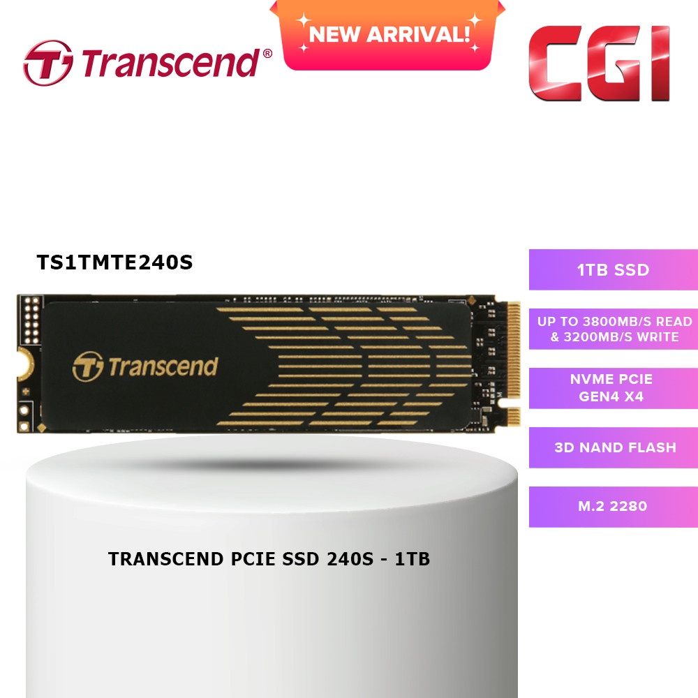 Transcend 1TB 240S NVMe PCle 3D NAND M.2 2280 SSD - TS1TMTE240S ...