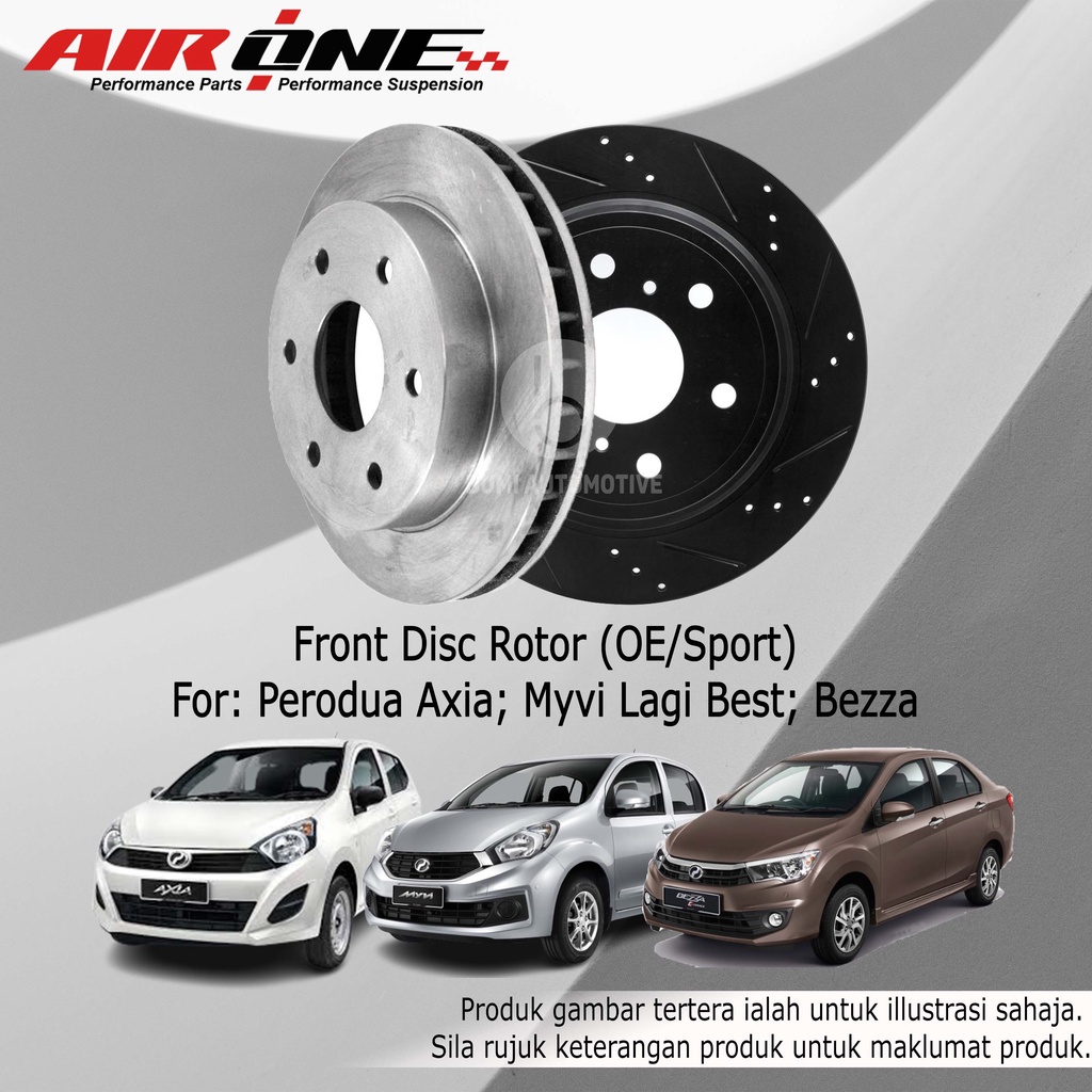 Perodua Myvi Lagi Best Axia Bezza Front (Depan) Disc Rotor Racing Brake ...