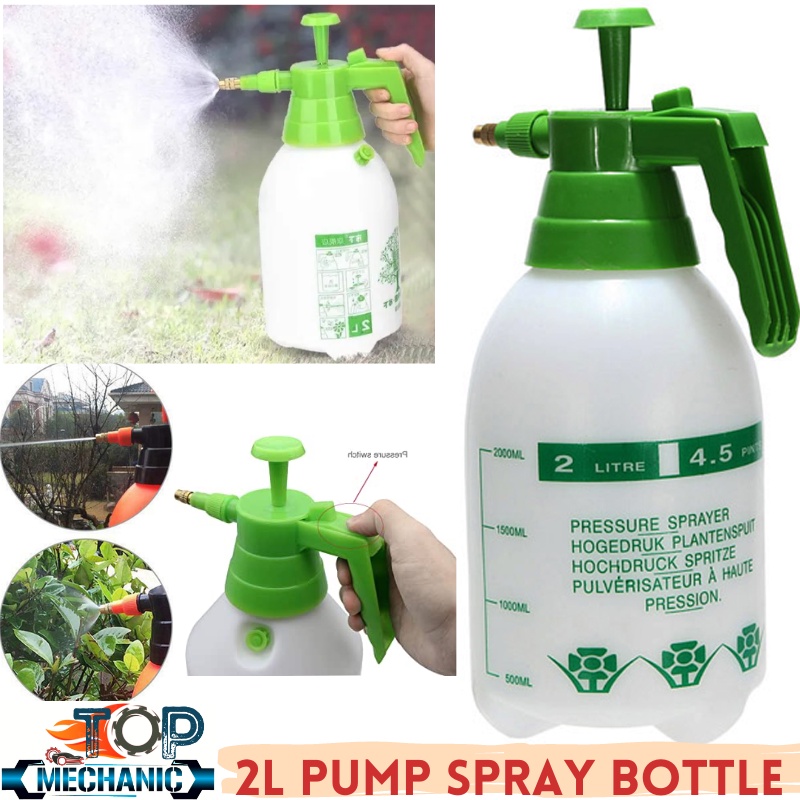 2 Litre Manual Pressure Sprayer Pump Spray Chemical Weed Killer Water