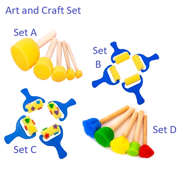 Kids DIY Painting Set Washable Paint Brushes Art and Craft for Kid Children School Edu STEAM DIY Sponge Brush