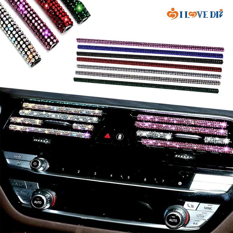 Exquisite Car Air Outlet Colorful Rhinestone Inlay PVC Soft Rubber ...