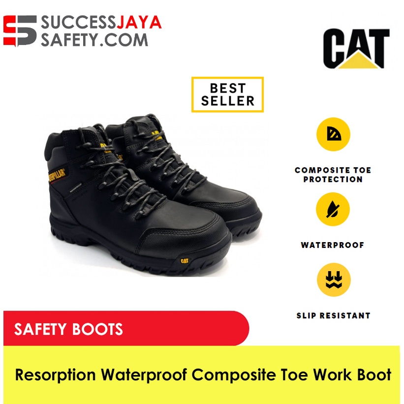 Caterpillar Brand Men Resorption Waterproof Composite Toe Work Boot