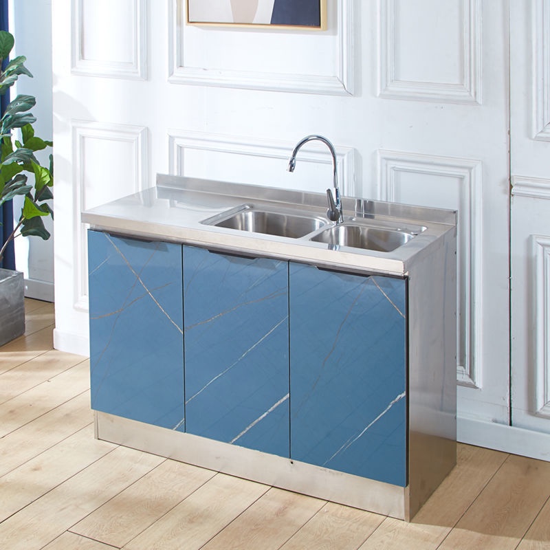 Noble Blue Kitchen with Sink Stainless Steel Integrated
