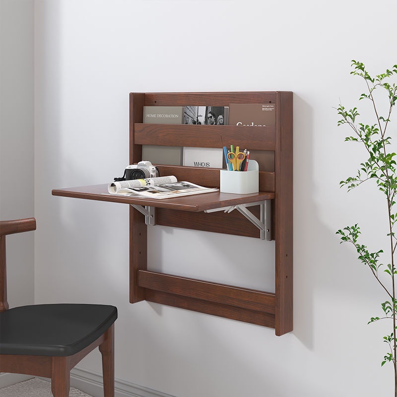 Solid Wood WallMounted Folding Desk WallMounted Table Hanging Study