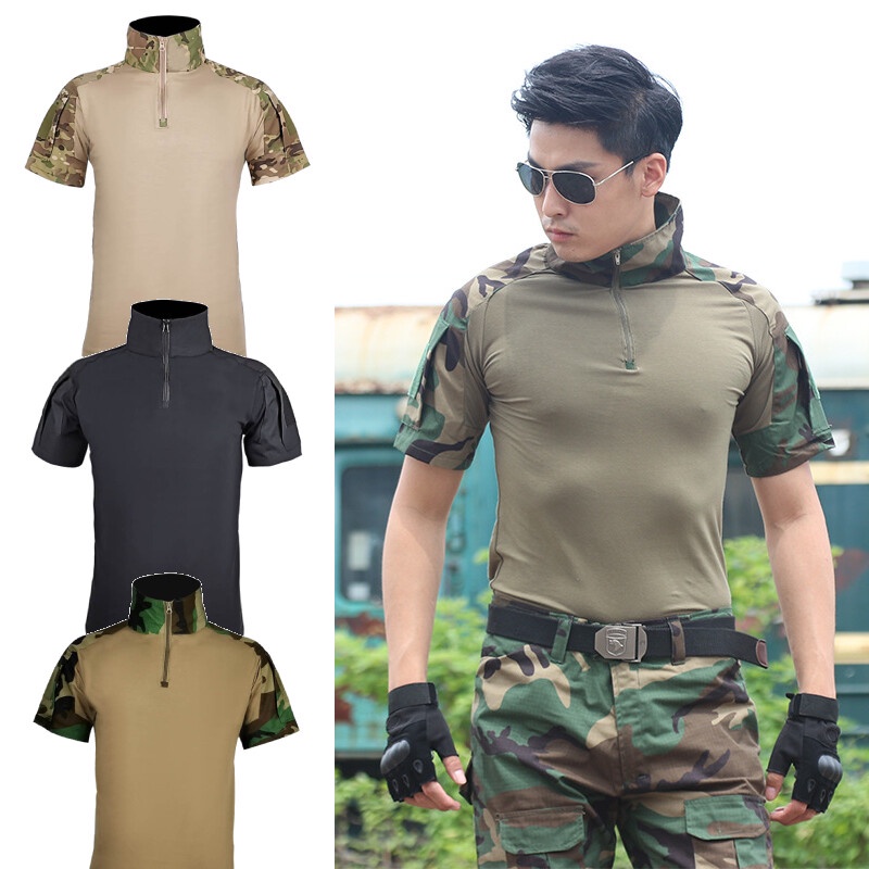 Army Tactical Combat Shirt Military Uniform Tops Camouflage Camping ...