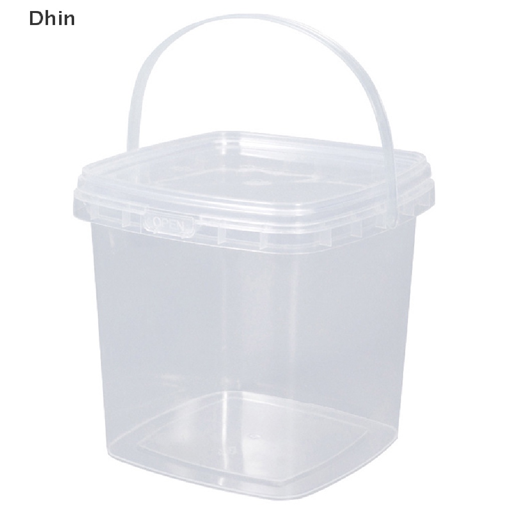 [Dhin] 280ML/500ML/1L/2L Plastic Bucket with Lid and handle Food