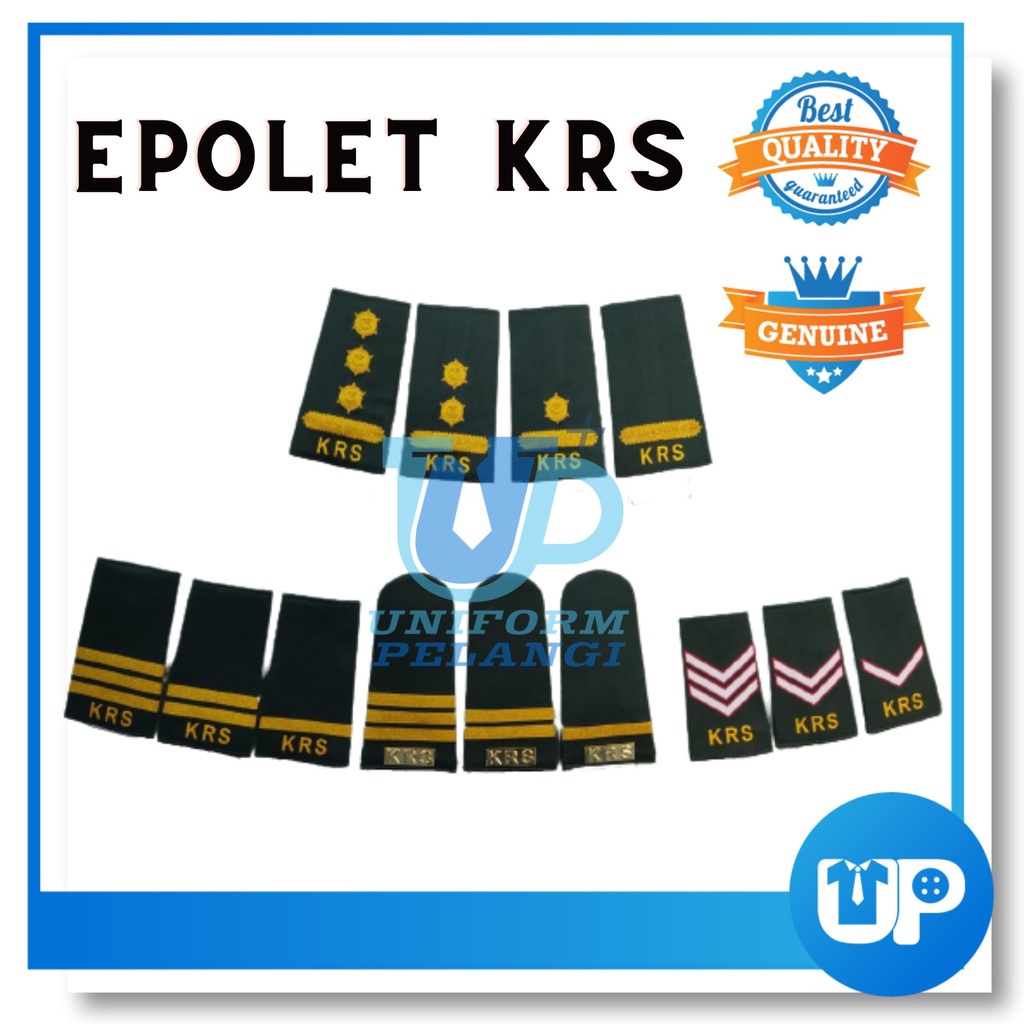 Pangkat KRS Pegawai Pelajar Sepasang Lencana Epolet Badges Kadet Remaja ...