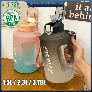 Water Bottle with Straw, 32oz/1 Liter BPA-Free Motivational Water Bottle, Water Bottle with Time Maker, for Bottled Joy Sports Jug, Leakproof Buckle