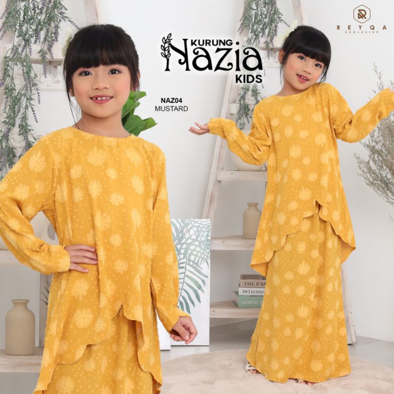 BAJU KURUNG BUDAK KIDS BAJU RAYA 2023 NAZIA KURUNG MINT GREEN NUDE ...