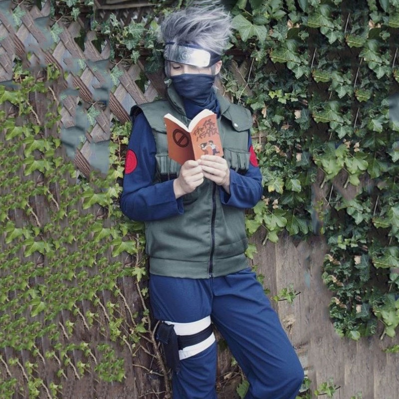 NARUTO Adult Kakashi Hatake Ninja Outfit Cosplay Costume Full Set with ...