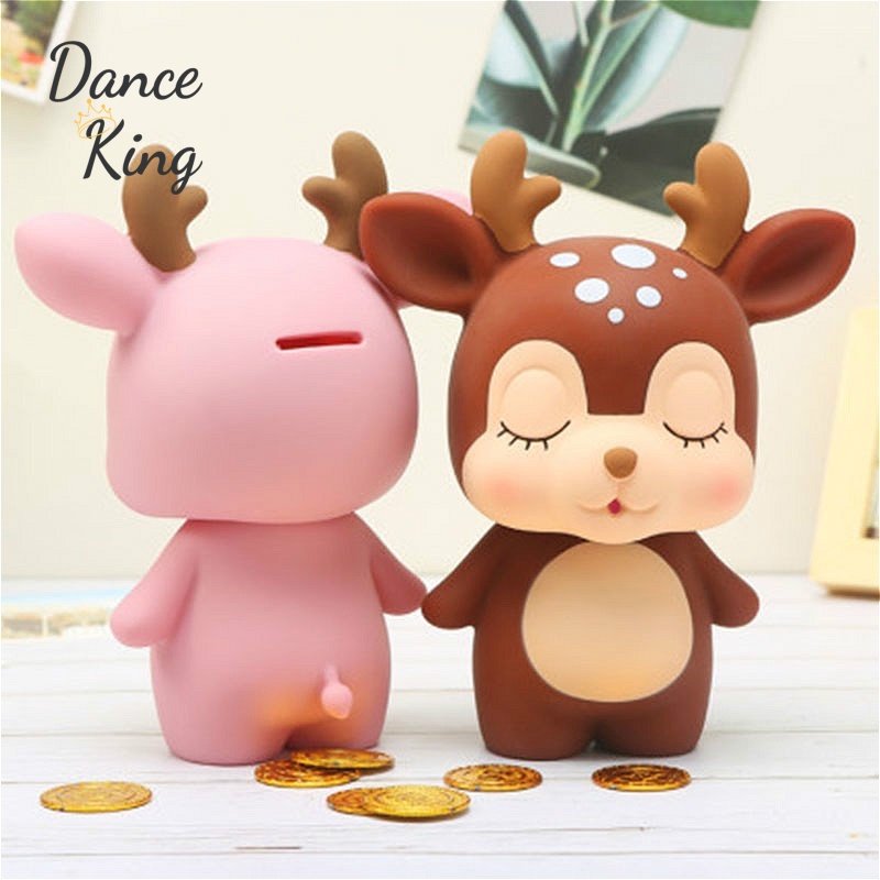 Creative Resin Coin Piggy Bank Cartoon Deer shaped Piggy Bank