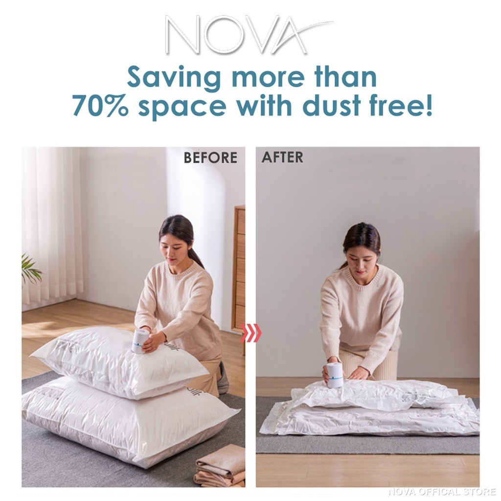 NOVA Vacuum Storage Bag with Electric Pump for Travel and Clothing ...