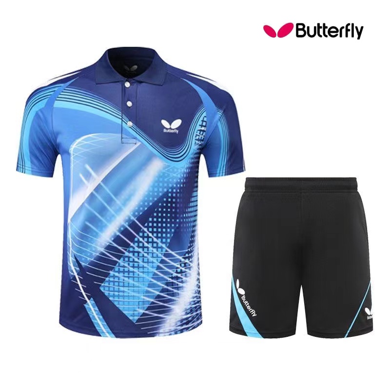 Butterfly New Table Tennis Shirt Polo Neck Short Sleeve Men's and Women