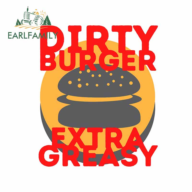 EARLFAMILY 13cm x 11.6cm For Burger Bumper Car Stickers Waterproof
