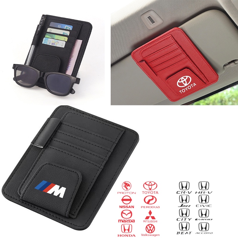 Car Card Holder Sun Visor Organizer For BMW Proton Perodua Toyota Honda
