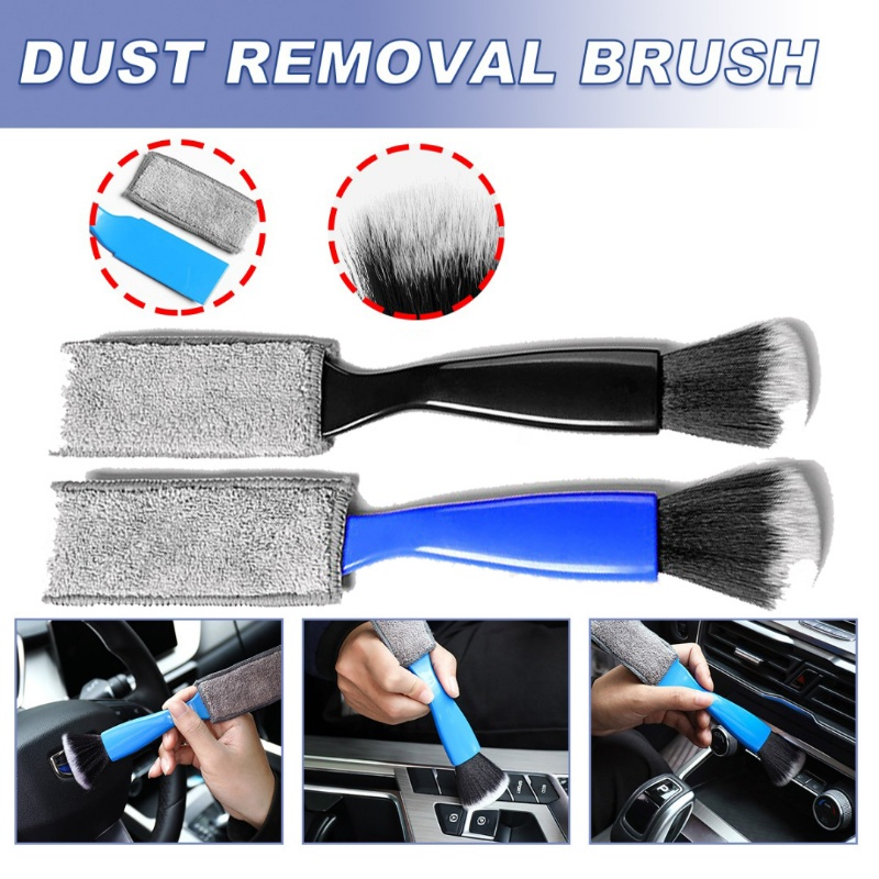 2 In 1 Doublehead Car Detail Brush Automobile Interior Cleaning Tool