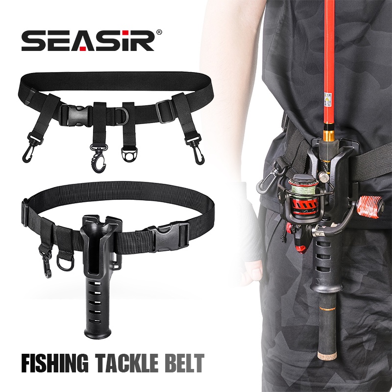 SEASIR Fishing Tackle Belt Portable Belt Rod Holder Fishing Gear