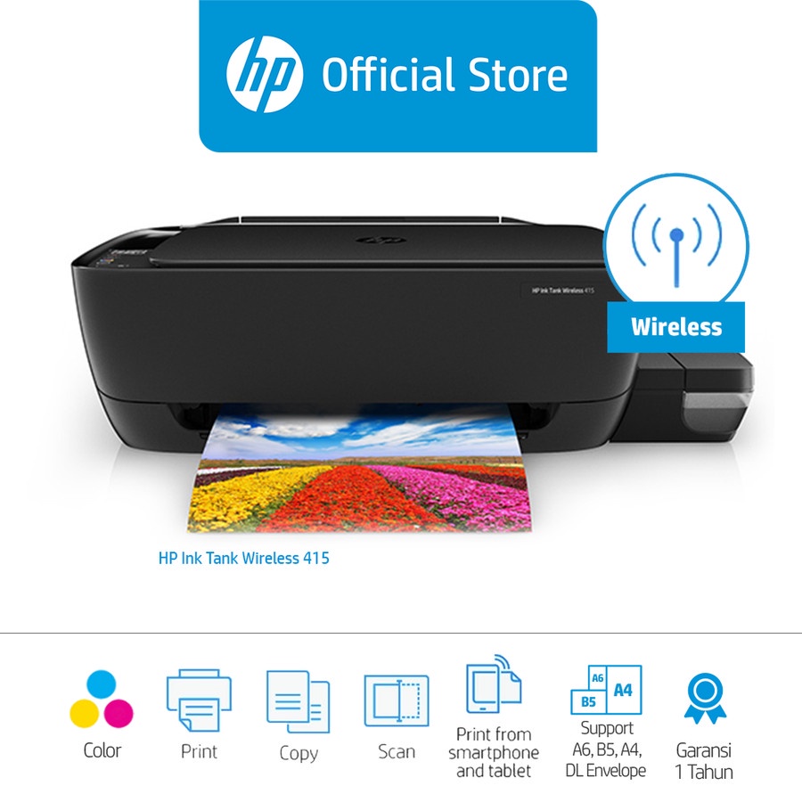 Hp Ink Tank Wireless 415 PRINTER [Z4B53A] PRINT SCAN COPY WIFI | Shopee ...