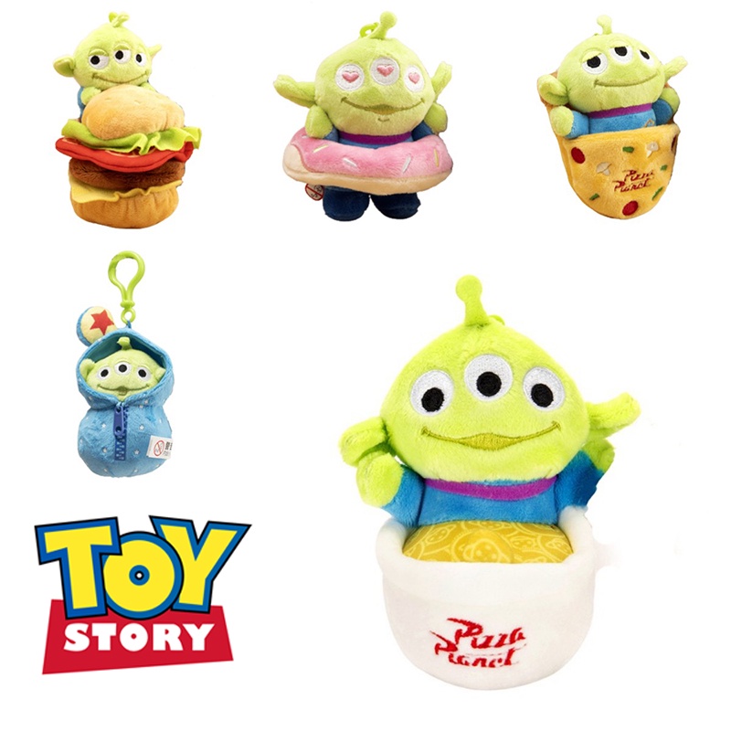 10cm Toy Story Alien Plush Doll Pendant Doughnut Hamburger Dress