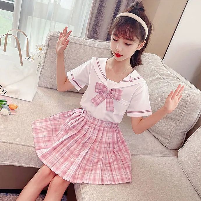 [Ready Stock] 3-14 Years Old Girls Summer Suit JK Uniform Primary ...