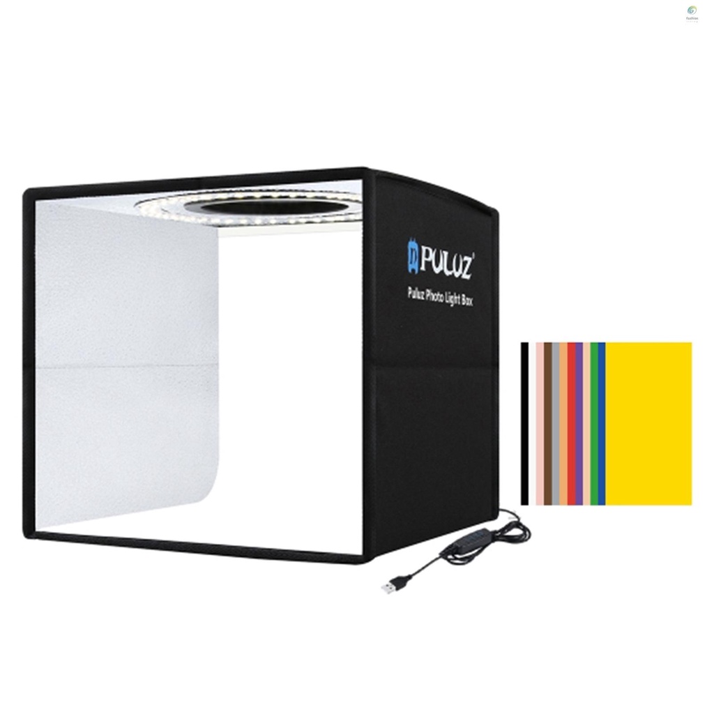 FLM PULUZ 250mm Portable Folding Photography Light Box Ring Light Board