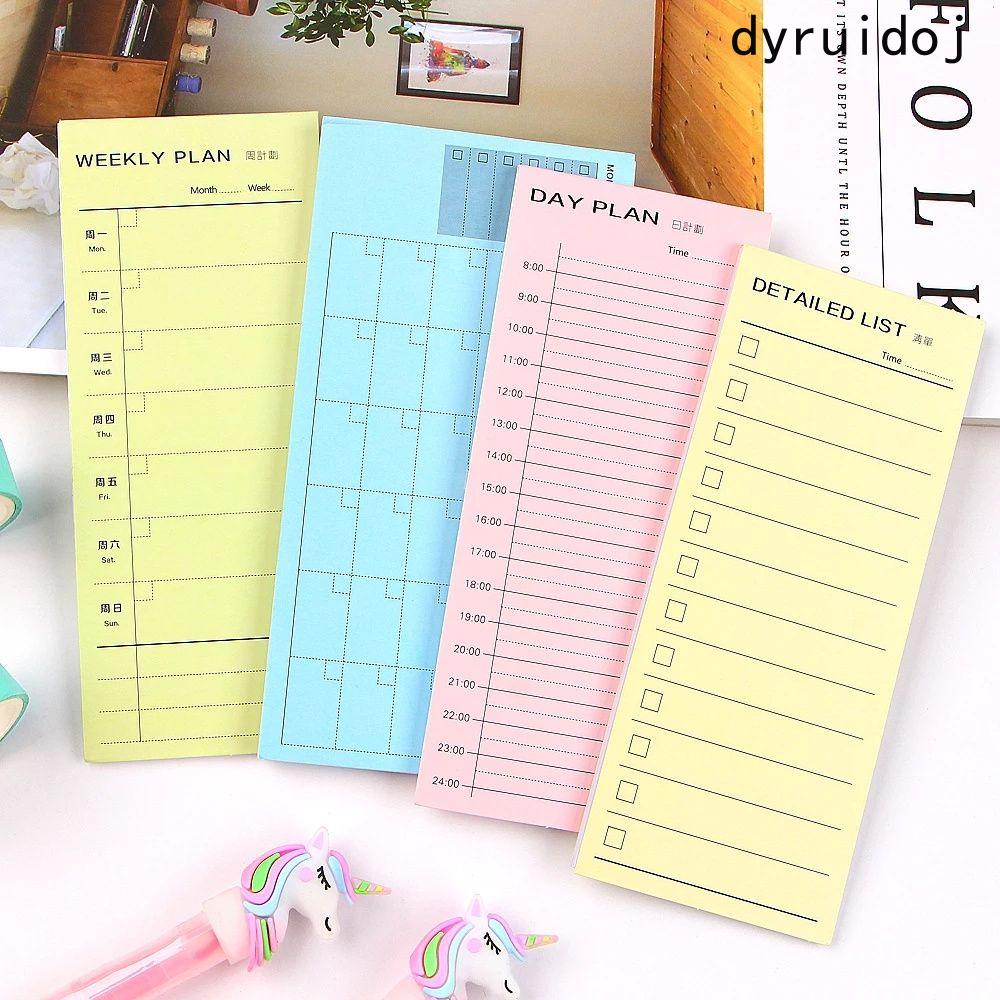 DYRUIDOJ Daily Weekly Portable Creative Notepad Notebook Stationery