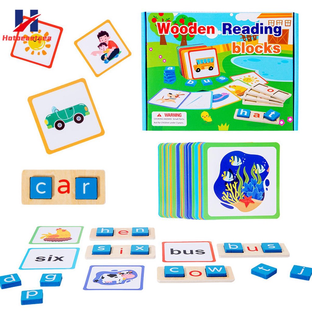 Wooden Word Spelling Games Educational CVC Spelling Games Preschool ...