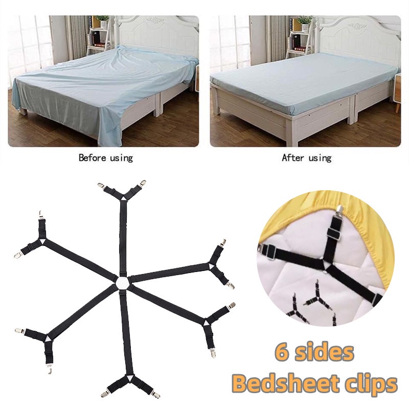 Bedsheet Clips Mattress Holder Adjustable 6 Sides 12 Claws Nonslip 