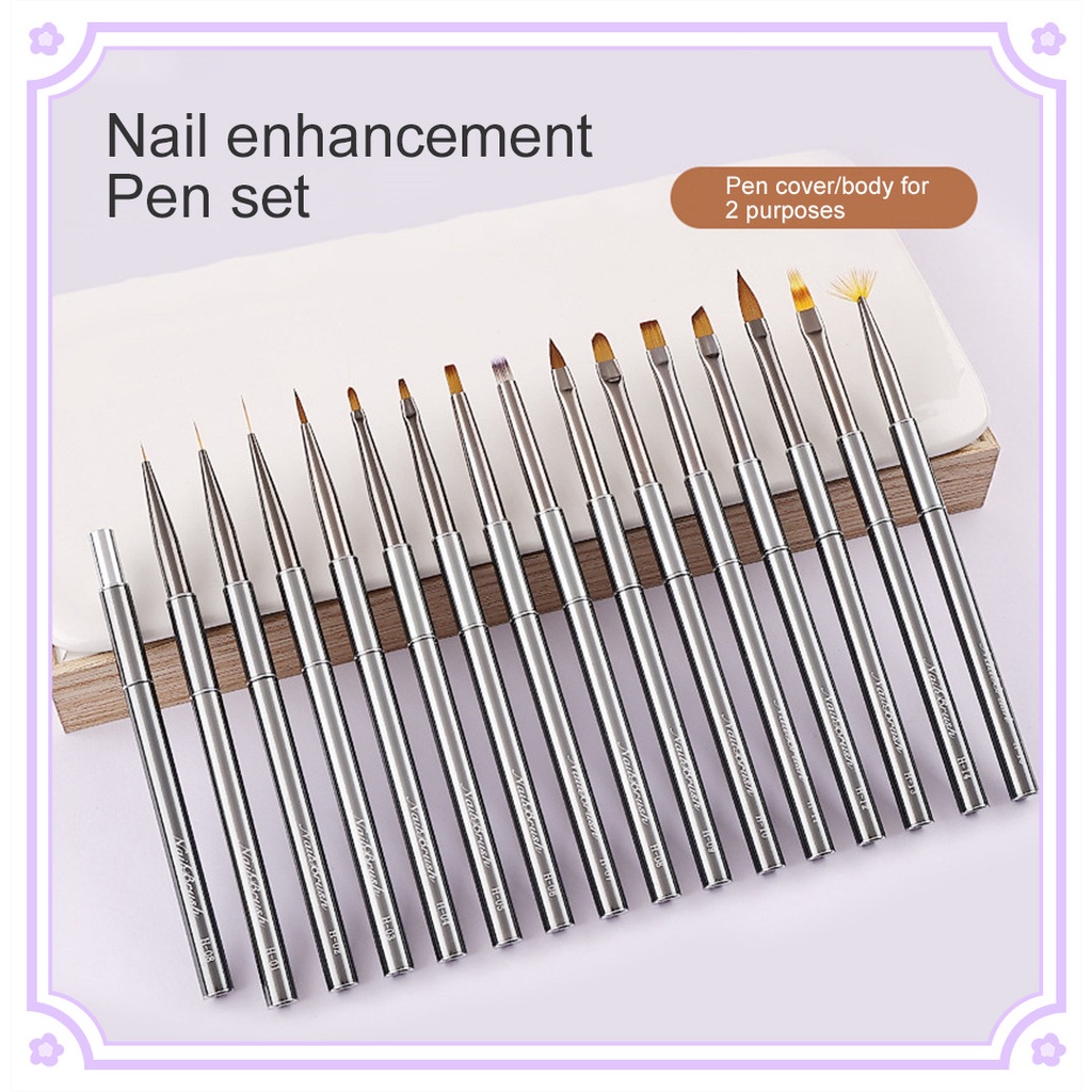 1PC 15 Sizes Metal Round Top Nail Art UV Gel Extension Painting Liner