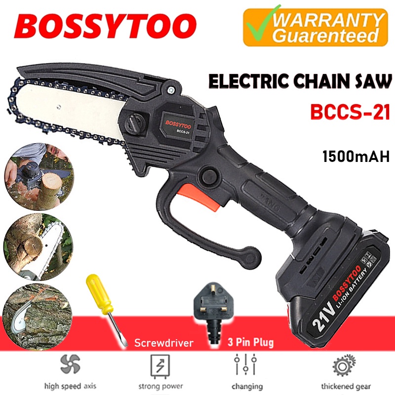 Bossytoo Bccs 21 Cordless 4 Inch Electric Chainsaw Pruning Chain Saw