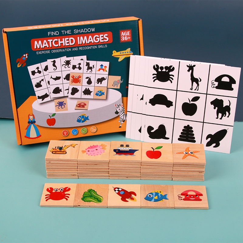 Montessori Wooden Toys Find Shadow Pairing Games A Variety Of Themes ...