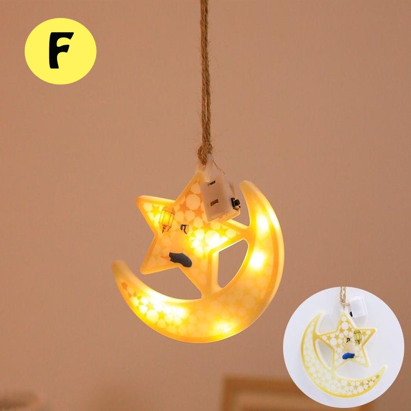 New Raya LED Star Moon Pendant Lamp Ramadan Fortress Modeling Blinking ...