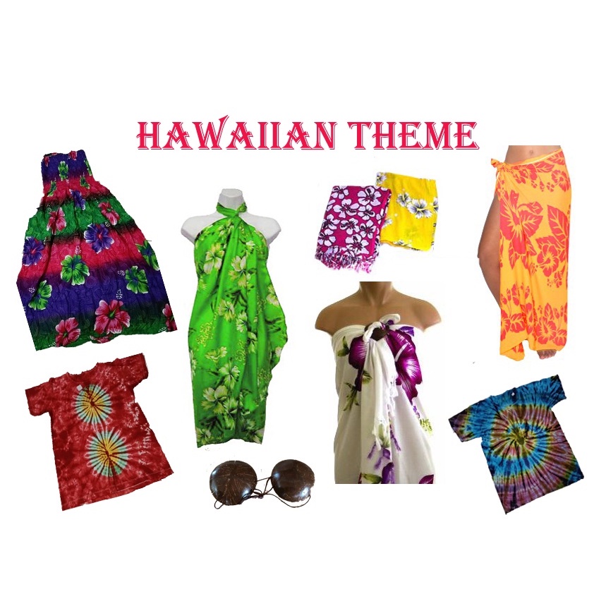 Hawaii Coconut Bra Hawaii Theme Costume /Sarong Pareo Batik / Hawaii