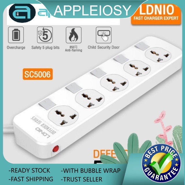 LDNIO SC5006 Defender Series 5 Universal Sockets with Individual