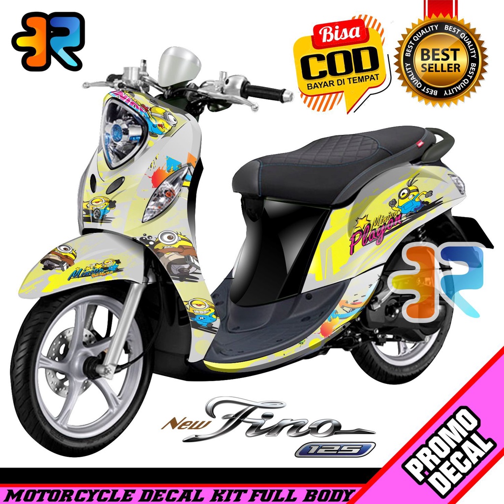New Fino 125 Decal Full Body Sticker, Minnion Design Variations ...