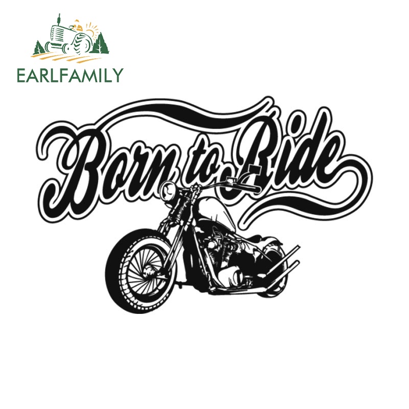 EARLFAMILY 13cm x 8.4cm Born To Ride Car Stickers Waterproof Sunscreen ...