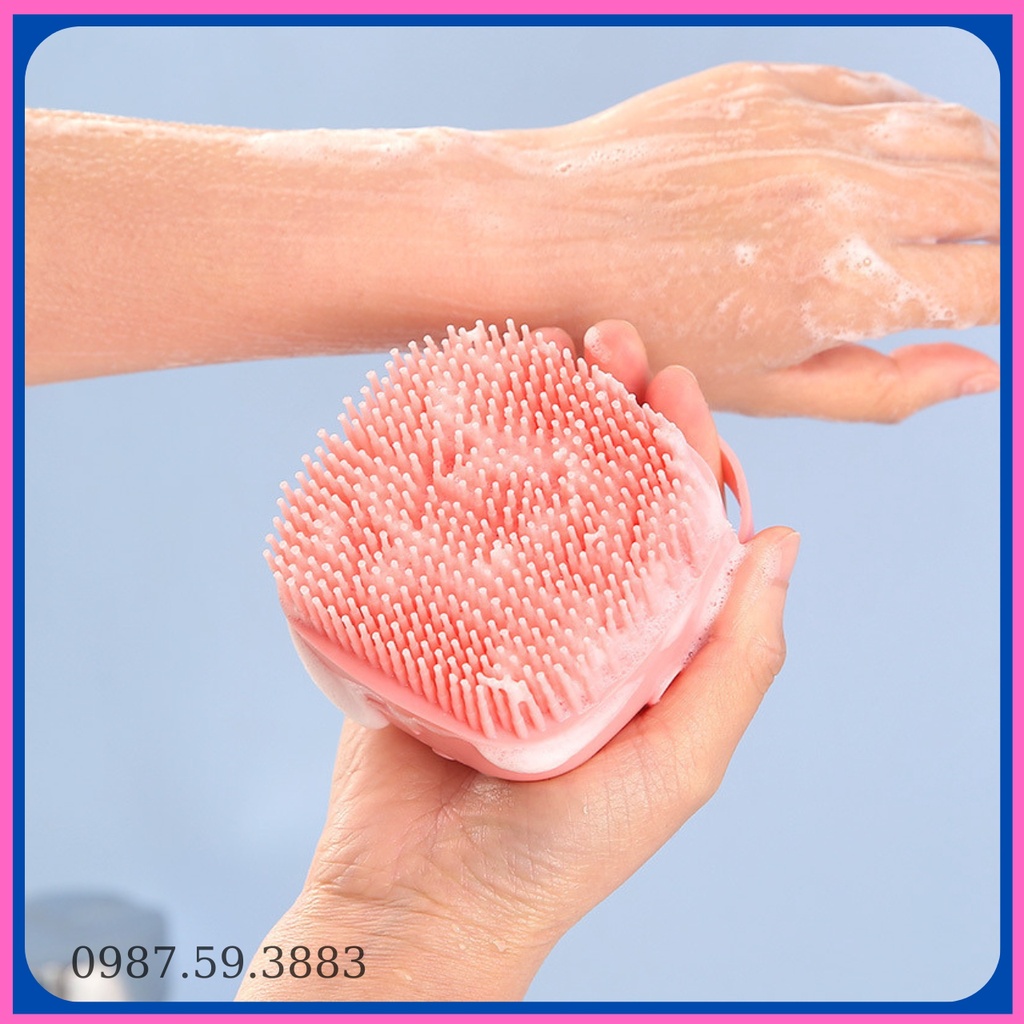 Convenient square silicone bath sponge with soap container Shopee