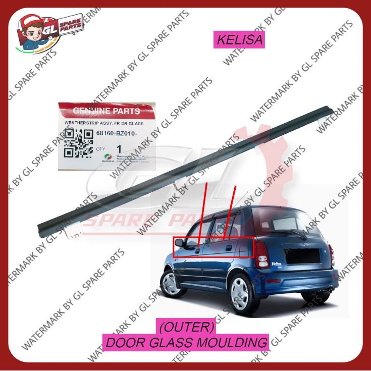 PERODUA KELISA (OUTER) DOOR GLASS MOULDING (ORIGINAL) PINTU GETAH