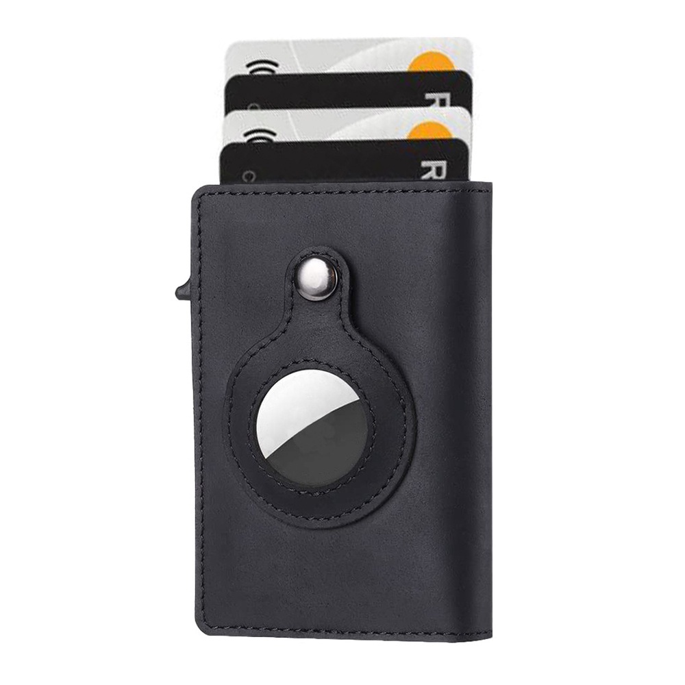 Airtag Wallet Case Genuine Leather Credit Card Holder Magnetic Air Tag  Cover