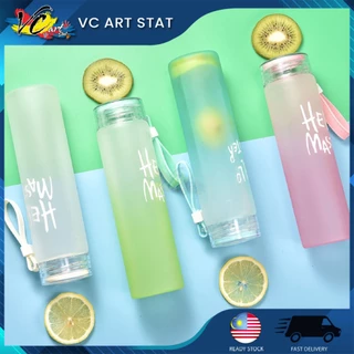 VC Art Glass Water Bottle 400ml Hello Master Bottle Non Toxic Tahan Air Panas Gift Tumblers Botol Air