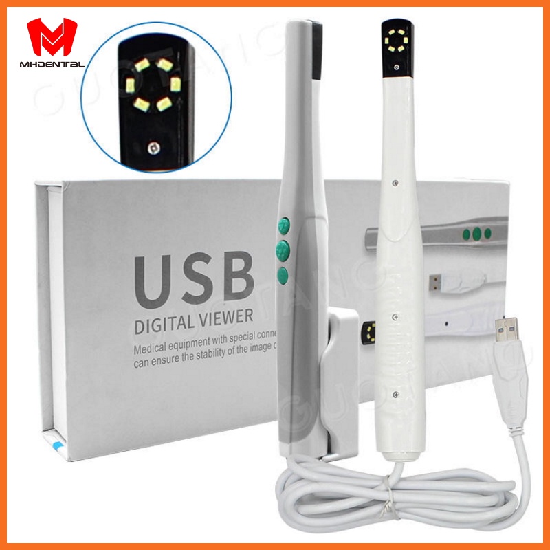 Dental high resolution oral endoscope viewing instrument with 6 LED ...